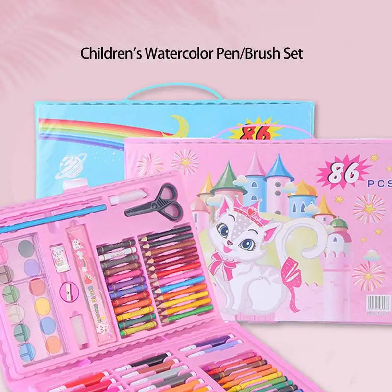 Children Drawing Set Art Painting Set Educational Toy Watercolor Pencil Crayon Color Set Drawing Board Doodle Supplies Kids Gift