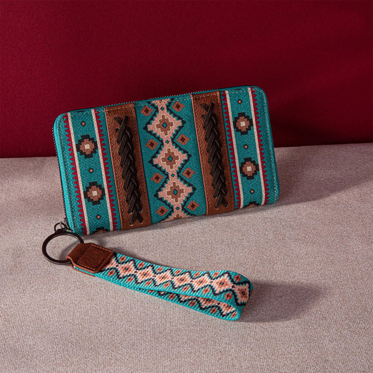 European American Retro Zipper Wallet Cotton Linen Printed Bohemian Style Women's Handbag Wallets Trend Versatile Card Bags