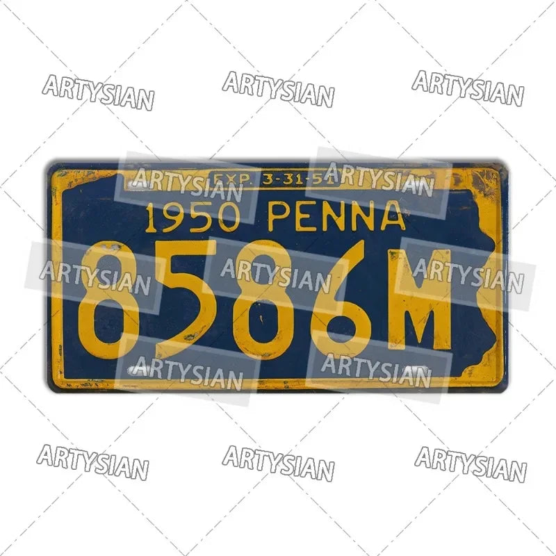 US Metal Plaque Retro Truck Number Plate Mississippi West Virginia Maine Illinois Idaho Iowa Pennsylvania Decorative Metal Sign