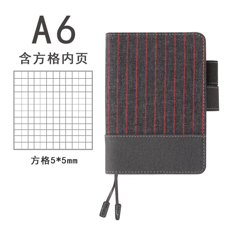 Fromthenon Fabric Cover Notebook Grid Lined Blank Paper Journals A5A6 Japanese Hobo Planner Diary notepad Stationery