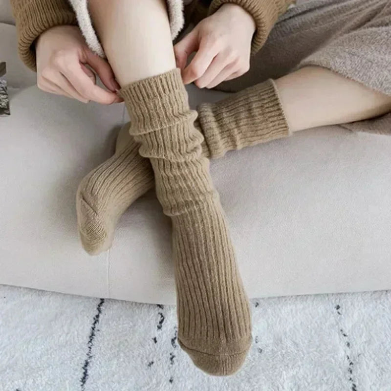 Thermal Wool Cashmere Long Sock for Women Homewear Sleeping Thicken Warm Crew Socks Women Socks Autumn Winter Calcetines Mujer