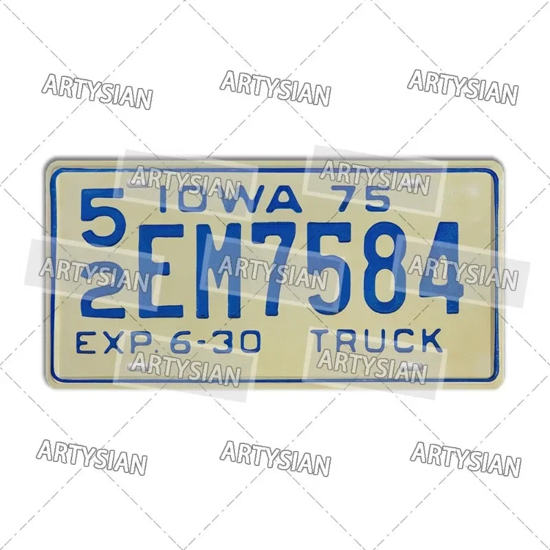 US Metal Plaque Retro Truck Number Plate Mississippi West Virginia Maine Illinois Idaho Iowa Pennsylvania Decorative Metal Sign