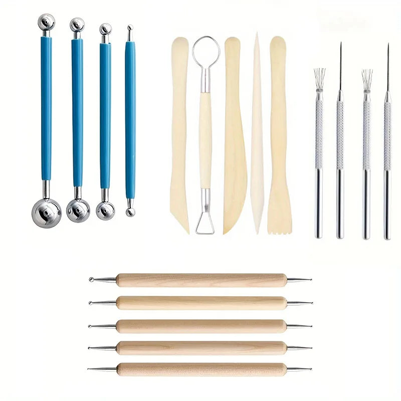 Clay Tools Kit Polymer Clay Tools Ceramics Clay Sculpting Air Dry Clay Tool Set for Pottery Craft Baking Carving Molding Shaping