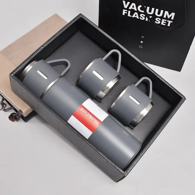 500ML 304 Stainless Steel Vacuum Insulated Bottle Gift Set Office Business Style Coffee Mug Thermos Bottle Portable Flask Carafe