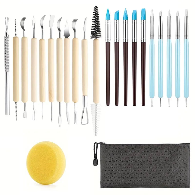 Clay Tools Kit Polymer Clay Tools Ceramics Clay Sculpting Air Dry Clay Tool Set for Pottery Craft Baking Carving Molding Shaping