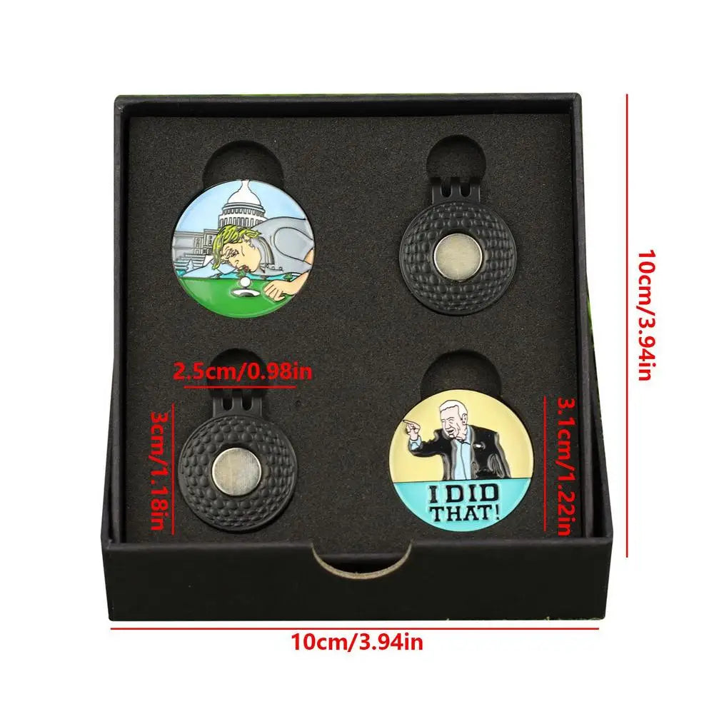 Magnetic Golf Hat Clip ball Marker Golf Ball Mark Electroplating Paint Golf Marker Golf Accessories Training Aids Men Women Gift Valentines Gift