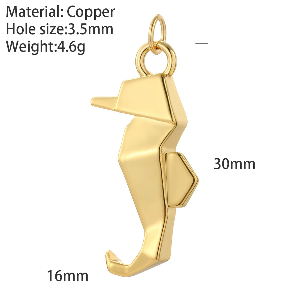 Origami Bird Lion Dog Dove Elephant Butterfly Charms for Jewelry Making Supplies Gold Color Dijes Diy Bracelet Earring Necklace