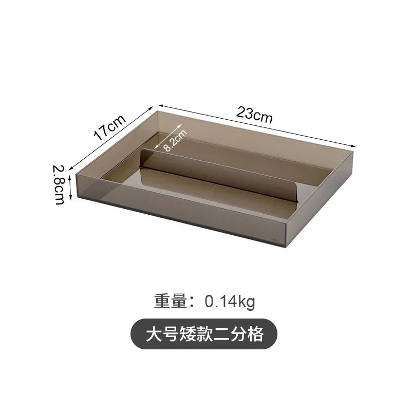 Transparent 6  Grid Dust Proof Drawer  Box Office Desk Stationery Cable Organizer Box Jewelry Makeup  Shelf