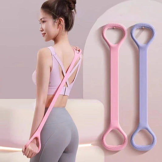 8-shaped Fitness Rally Band Yoga Elastic Stretching Band Arm Shoulder Back Stretching Tools Portable Exercise Resistance Bands