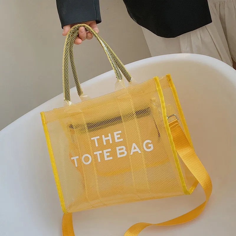 The Tote Bags For Women 2024 Summer New Luxury Designer Handbags Big Clear Beach Shopper Shopping Bag Large Totebag Square Purse