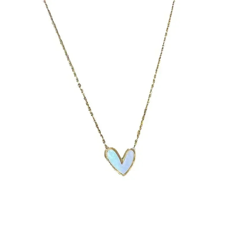 Minimalist Jewelry Pvd Gold Plated Stainless Steel Classic Shell Heart Shaped Shell Necklace for Women Party Wedding