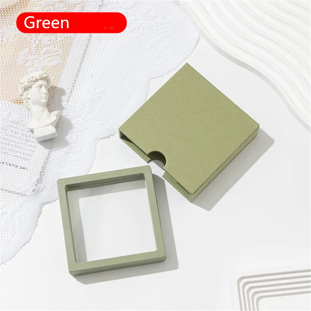 Colorful 3D Floating Frame Shadow Box Jewelry Display Boxes Bracelet Necklace Ring Pendant Holder Case Packaging Drawer Gift