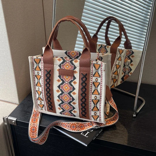 Luxury Designer Handbag for Women Shoulder Messenger Sacs Female Cotton and Linen Print Bohemian Handbag New Small Tote Bags