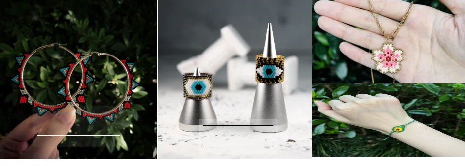 Fairywoo Gothic Ring Set Geometric Handmade Rings For Women Accessory New Designs Jewelry Wholesale Luxury Glass Beads Accessory