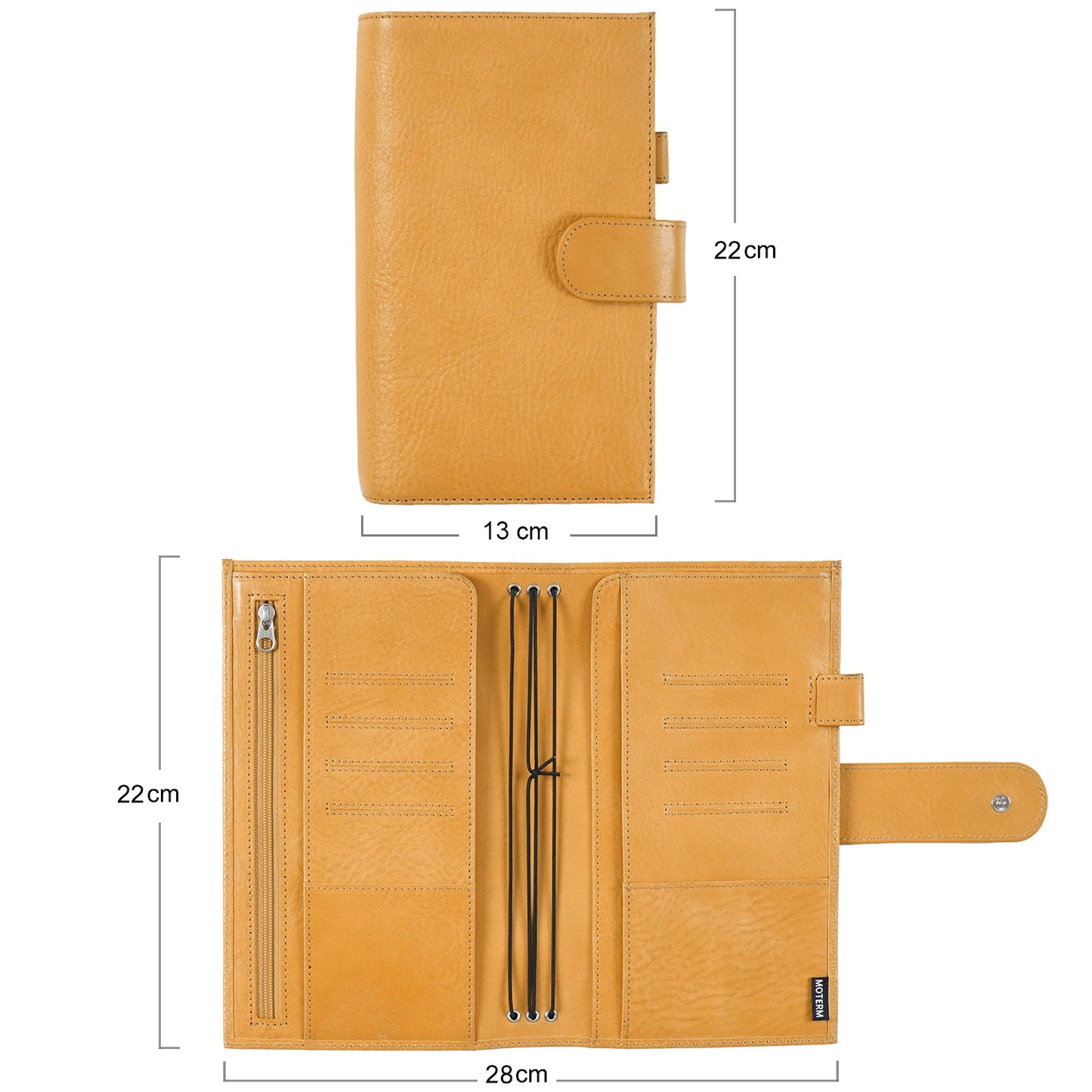 Moterm Travel Notebook Journal Companion Standard Planner Vegetable Tanned Leather Genuine Cowhide Organizer Diary