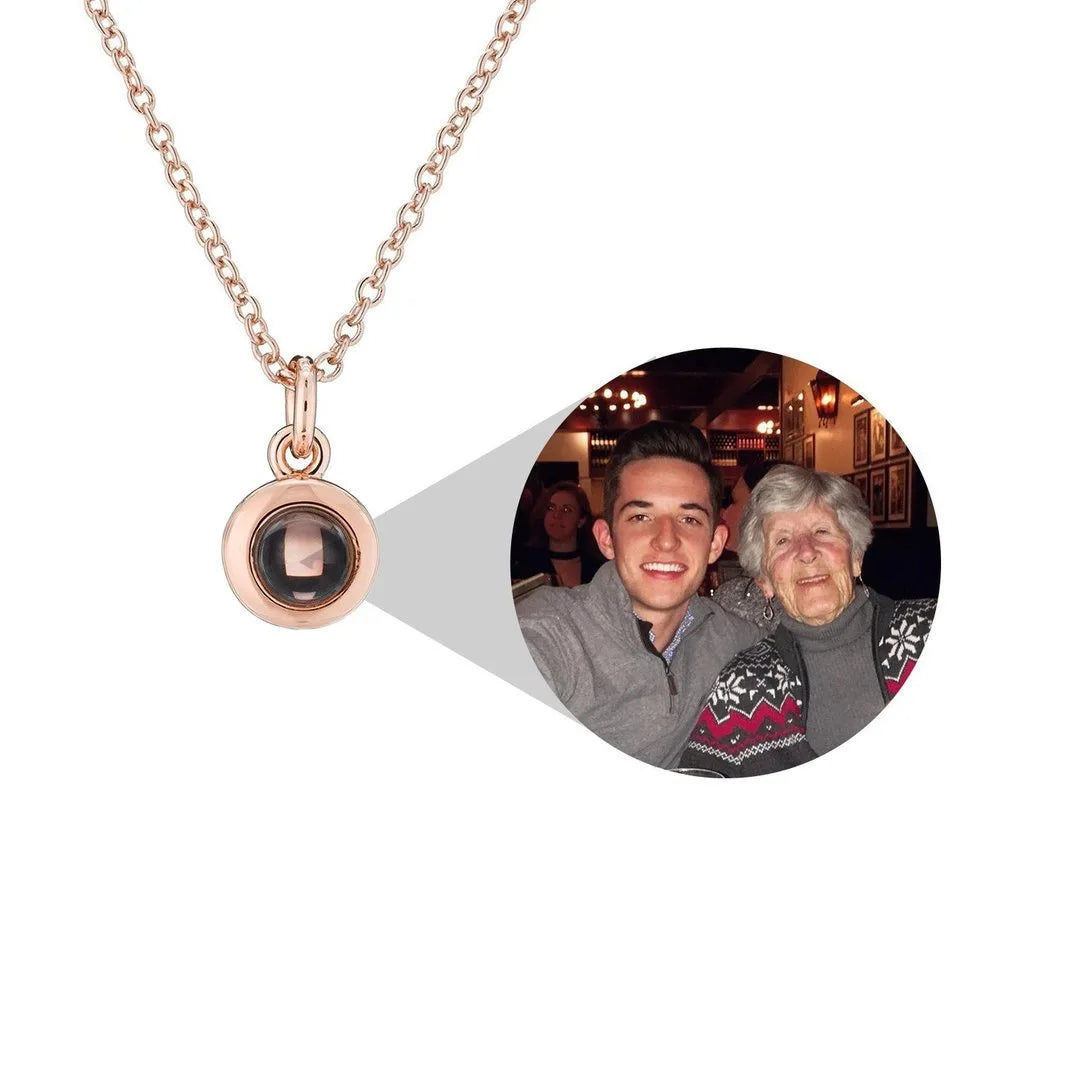 Custom Jewelry Personalized Circle Photo Projection Pendant Couples Christamas Day Gift Birthday Lover Family Memory keepsake