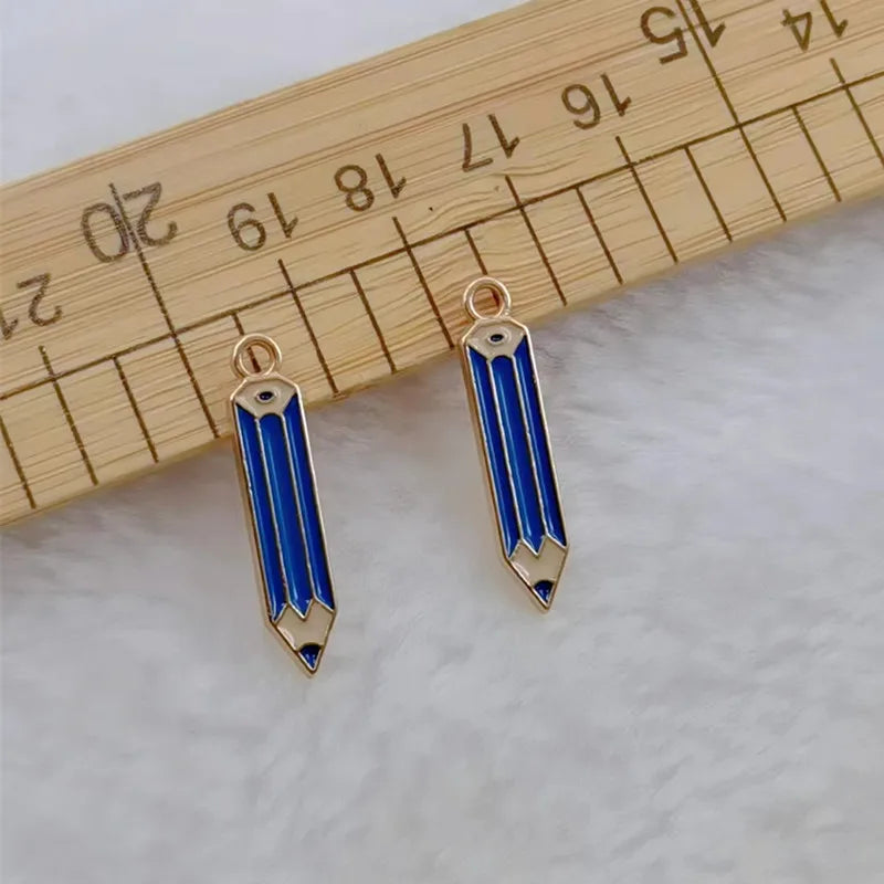 10pcs Enamel Pencil Fragments Charms for Jewelry Making Craft Supplies Necklace Bracelet Charms Earring Pendant Diy Accessories