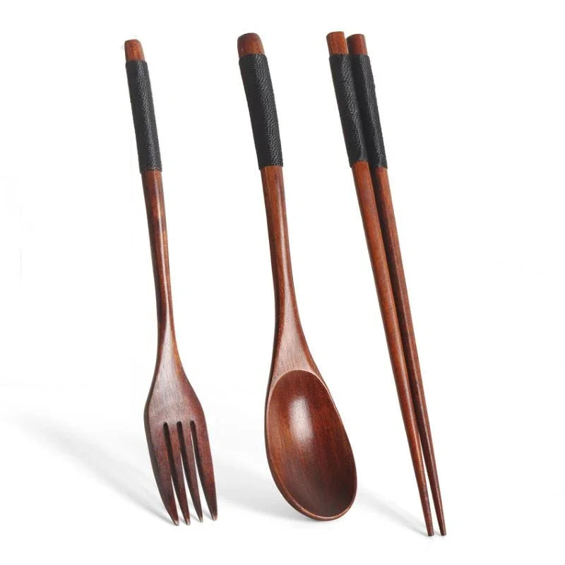 Spoon Fork Chopsticks Portable Cutlery Wooden Cutlery Set Travel Eco-friendly Cutlery Set Gifts Utensils for Kitchen Sets Dining