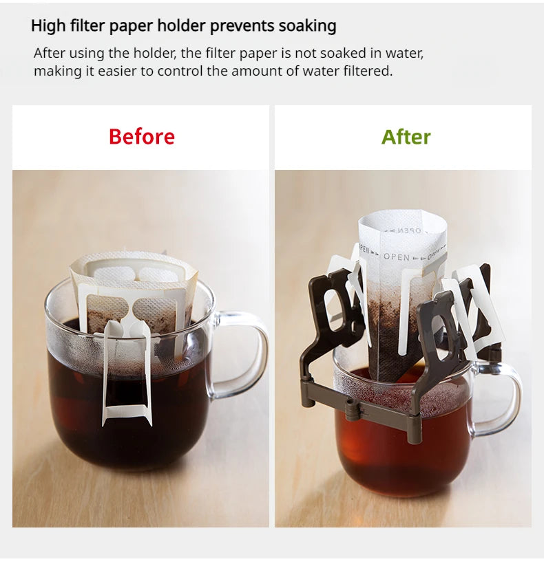 Coffee Filter Holder Portable Reusable Outdoor Tea Filters Dripper Baskets Disposable Ears Drip Paper Bags Shelf Coffeeware