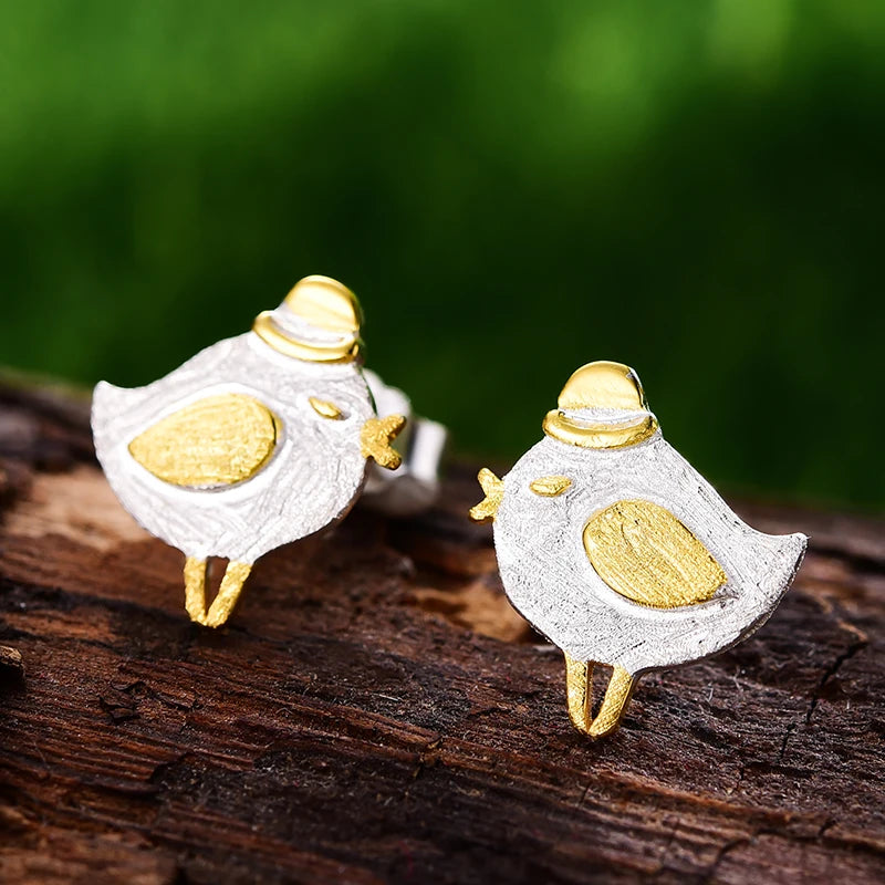 Lotus Fun Real 925 Sterling Silver Fine Jewelry 18K Gold Cute Butterfly Dragonfly Bee Stud Earrings for Women Dropship Wholesale