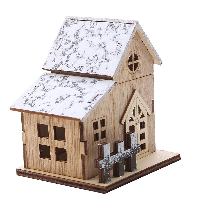 Nordic Simple Log Cabin Model Handicraft Ornaments Christmas Decoration Home Room Living Room Decorate Accessories