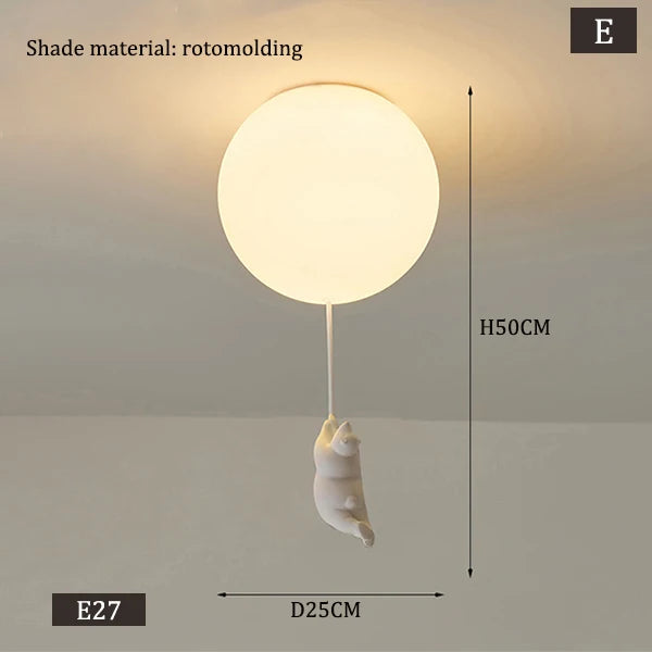 Modern Ceiling Chandelier Light Cartoon Lighting Creative Polar Bear LED Pendant Lamp Theme Hotel Kid Children Kindergarten