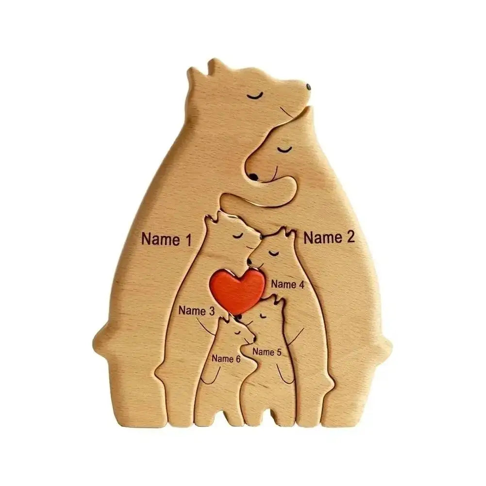 Wooden Family Puzzle Personalized Puzzles 2-5Names Birthday Anniversary Wedding Gifts for Women Men Customized Home Decor Valentines Gift