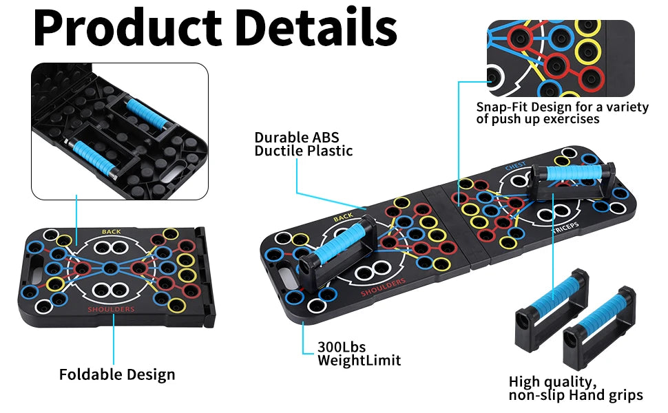 Push Up Support Board, Multifunctional Exercise Chest and Abdominal Muscles, Household Men's and Women's Training Board Fitness