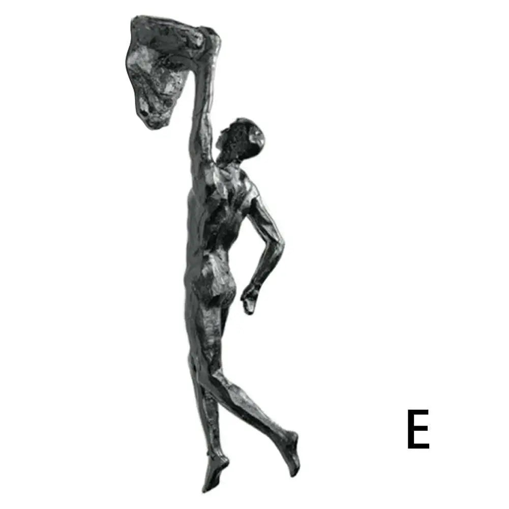 Athlete Rock Climbing Man Resin Background Wall Hanging Decoration Sculpture Statue Figures Present Decor Retro New 2023