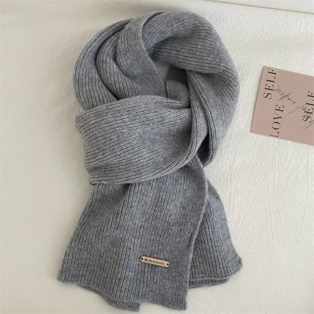 Women Cashmere Blend Scarf Women Winter Warm Thicken Luxury Solid Color Shawl Wraps Female Warm Thick Wool Neckerchief Blanket