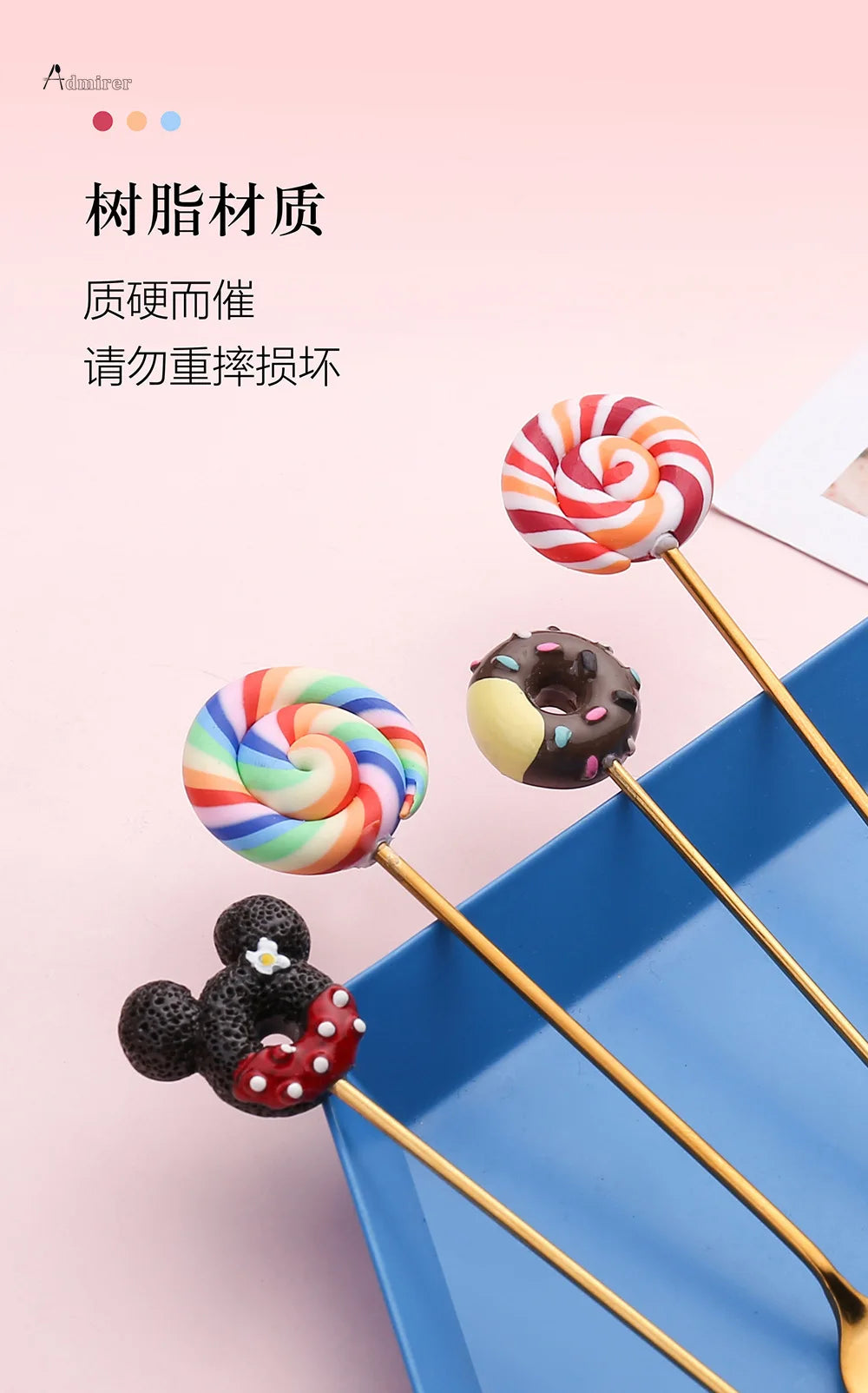 Stainless Steel Spoon Fork Cute Version Rainbow Lollipop Donut Macaron Dessert Spoons Fruit Forks Kids Set Kitchen Accessories