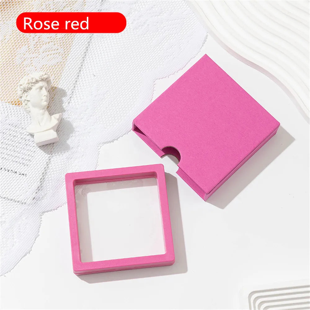 Colorful 3D Floating Frame Shadow Box Jewelry Display Boxes Bracelet Necklace Ring Pendant Holder Case Packaging Drawer Gift