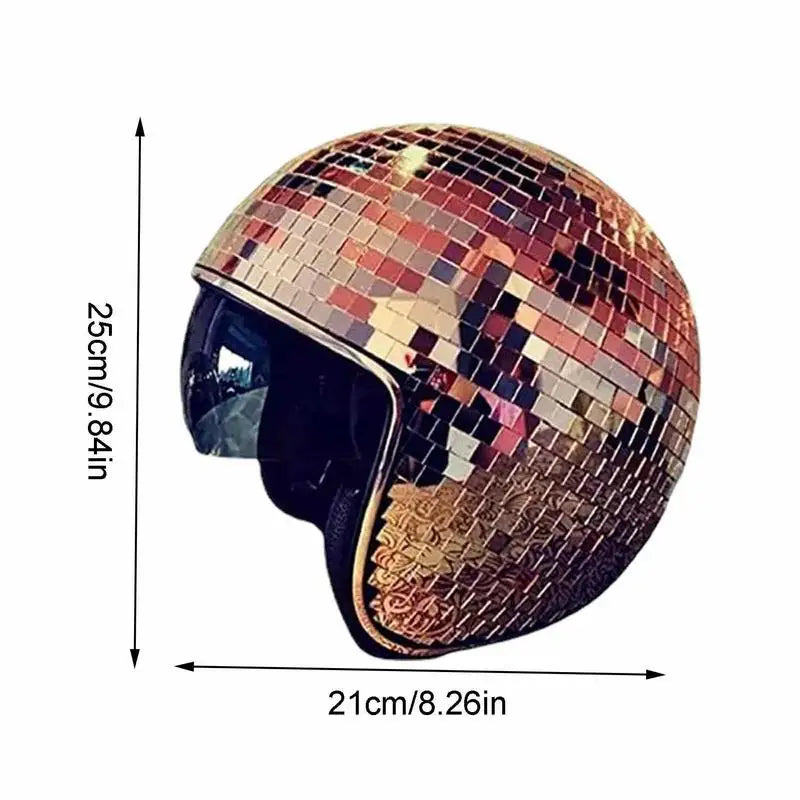 Disco Ball Helmet Mirror Glass Glitter Classic Party Bar Room Party Decoration American Retro Art Disco Shiny Hat Ornaments