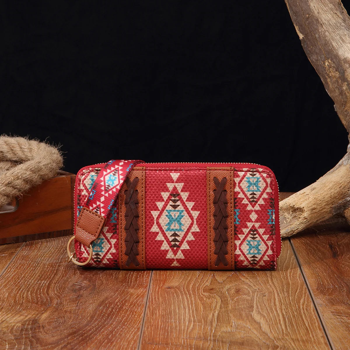 European American Retro Zipper Wallet Cotton Linen Printed Bohemian Style Women's Handbag Wallets Trend Versatile Card Bags