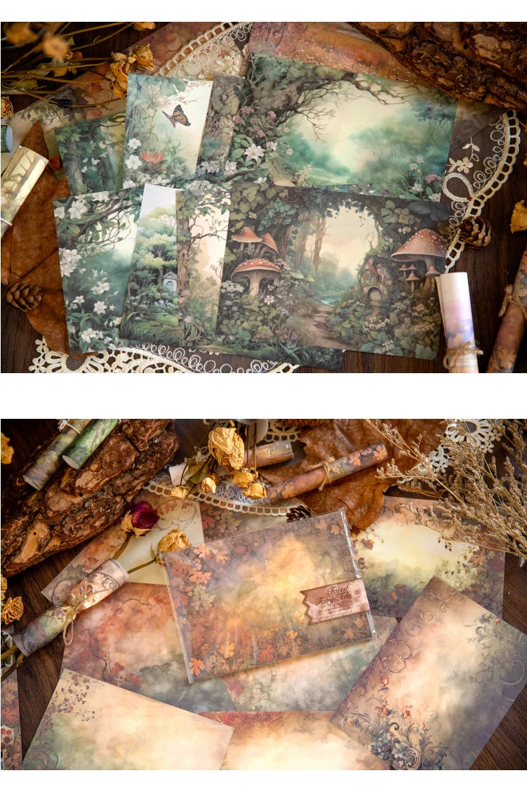 32pcs/pack Forest Landscape Material Paper Scrapbooking Junk Journal Creative Stationery DIY Deco Journal Stationery Supplies