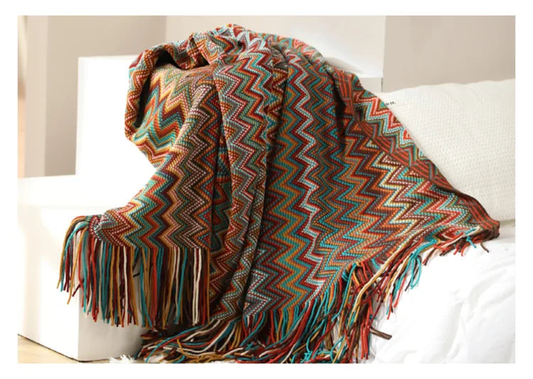 Boho Bed Plaid Blanket Geometry Aztec Baja Blankets Ethnic Sofa Cover Slipcover Decor Throw Wall Hanging Tapestry Rug Cobertor