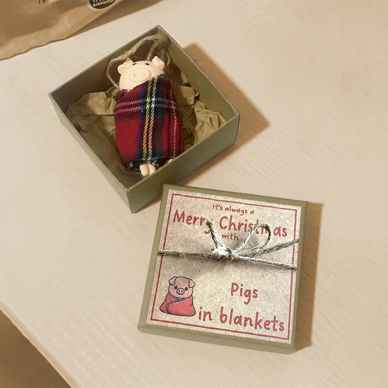 Pigs In Blankets Christmas Tree Pigs Ornament Handmade Pigs In Blankets Ornament Gift Box Decor Secret Santa Gift