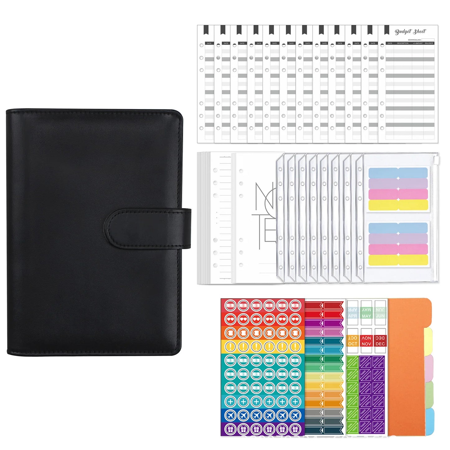 A6 Binder Budget Book A6 Cash Envelope Budget Binder Budget Planner Organizer With 6 Circle Binder Cover