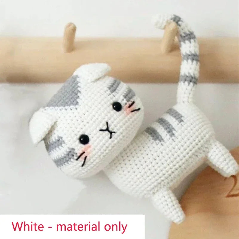 Beginners Handmade Crochet Diy Cat Material Bag Unpack Boredom By Hand Knitting Diy Wool Crochet Cute Cat Pendant Keychain