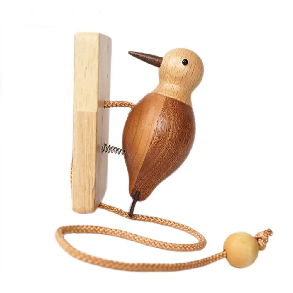 Retro Wooden Handmade Creative Doorbell Woodpecker Door Bell Homestay Room Decor Decoration Accessories DIY Artistic Gift