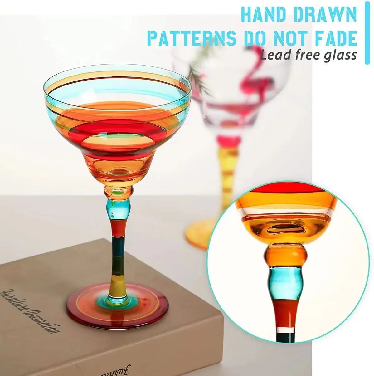 Handmade Colored Cocktail Cup Margarita European Cup Champagne Cup Creative Wine Glass Family Bar Wedding Party Wine Glass