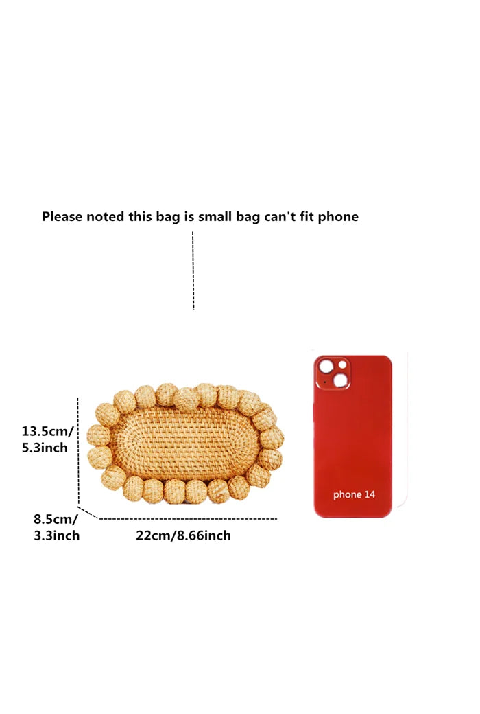 Women egg cane bag Rattan clutch Bag For luxury Wedding Party Purse summer beach Wicker Handbag Designer 2024 new