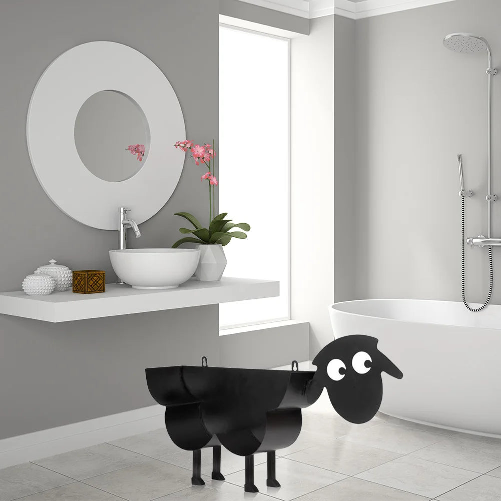 Sheep/Puppy Decor Toilet Paper Holder Free Standing Bathroom Tissue Storage Rack Toilet Roll Holder Paper Bathroom Iron Storage