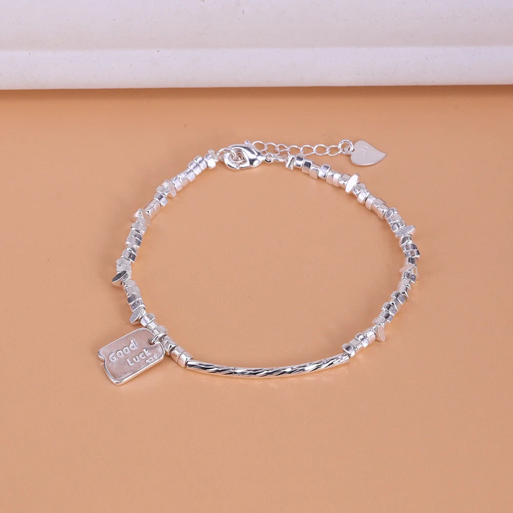 New 925 Silver Gold Color Geometric Beads Adjustable Punk String Bracelet For Woman Girl Fashion Jewelry Gift Dropship Wholesale