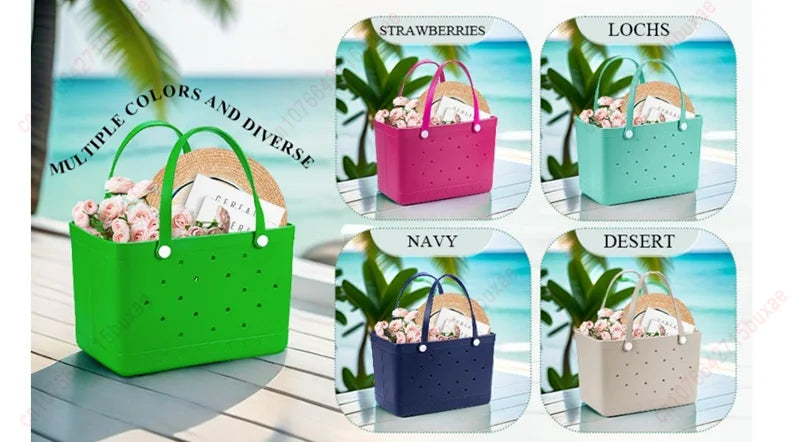 XL Extra Large Bogg Bag EVA Rubber Waterproof Beach Pool Storage Basket Women Travek Shopping Handbag Sac Bogg Jelly Tote Bag