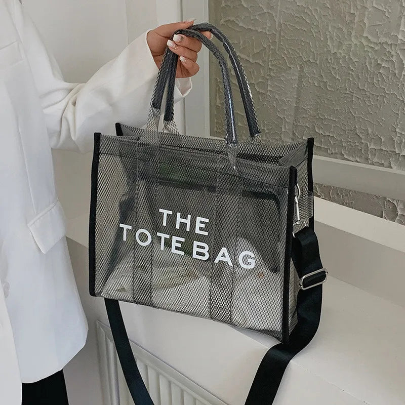 The Tote Bags For Women 2024 Summer New Luxury Designer Handbags Big Clear Beach Shopper Shopping Bag Large Totebag Square Purse