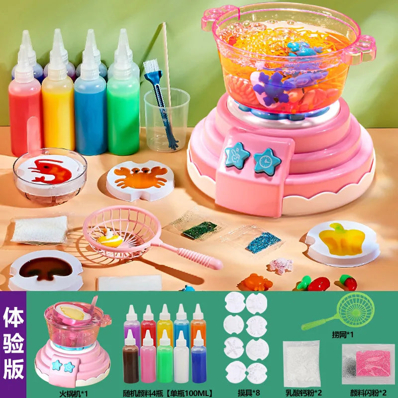 Magic Water Elf Kit with Hot Pot Machine DIY Fairy Handmade Cooking Pretend Play Toys Children festival birthday Kid gift Toy