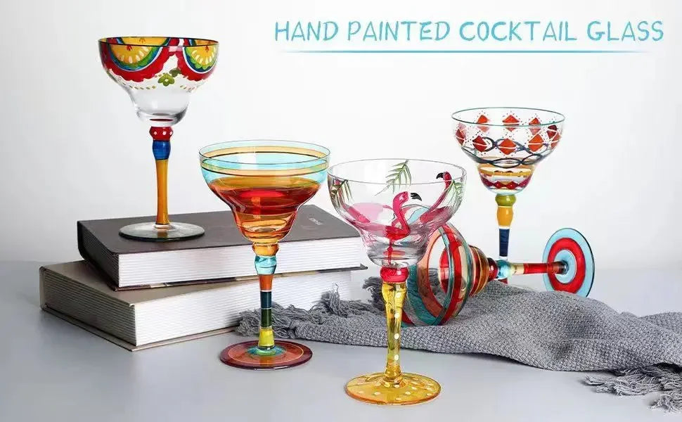 Handmade Colored Cocktail Cup Margarita European Cup Champagne Cup Creative Wine Glass Family Bar Wedding Party Wine Glass