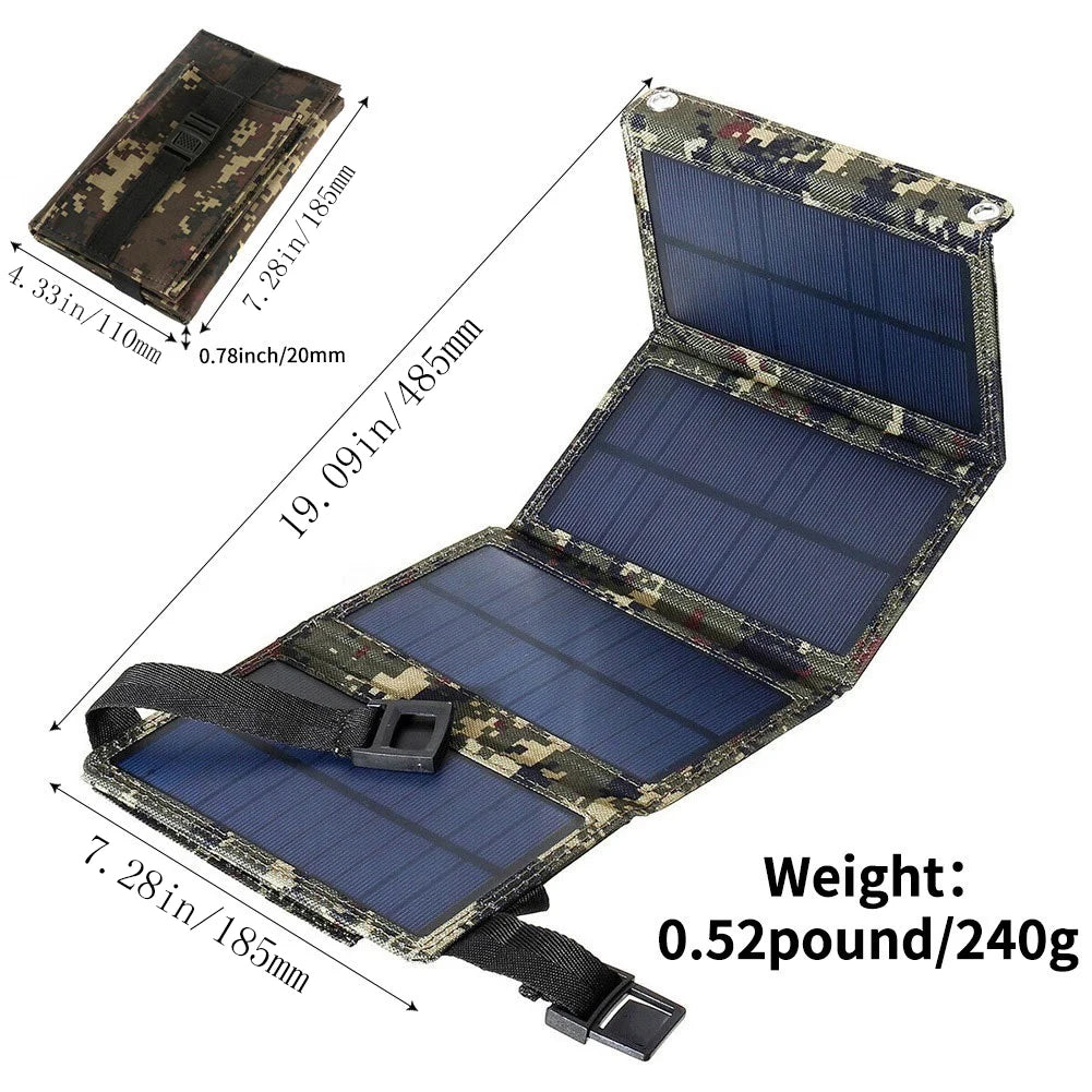 1PC Foldable Solar Panel, Portable Flexible  5V USB Foldable Solar Panel, Used for Small Batteries Outdoor Lighting Accessories