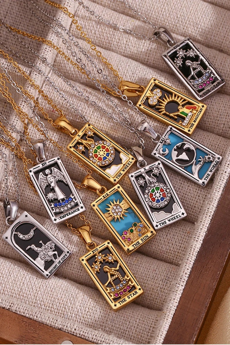 E.B.belle one piece Original Design Tarot Star Moon Sun Lovers Pendant O-chain Necklace new in Stainless steel jewelry Ali